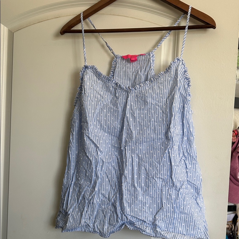 Lilly Pulitzer Blue and White Striped Tank Top
